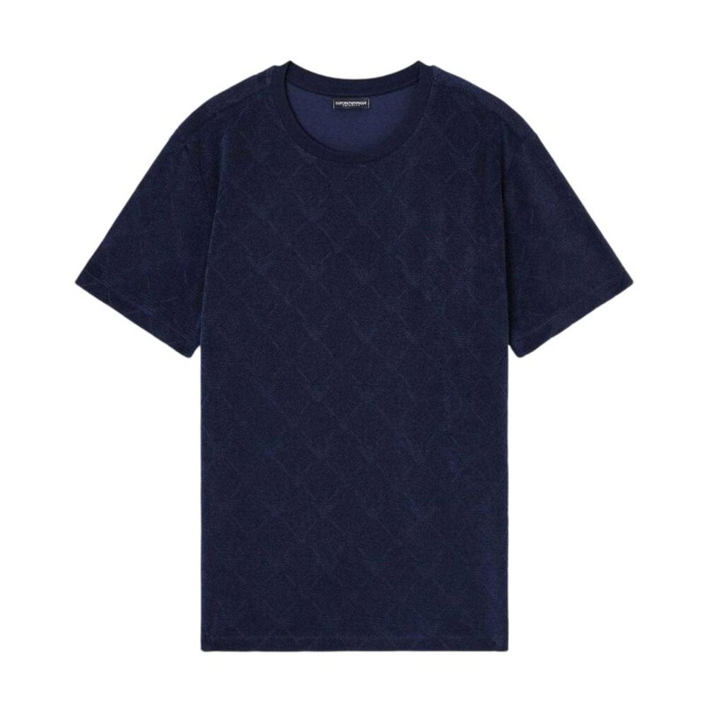 Emporio Armani EA7 Mens Diamond Jacquard T-Shirt / Navy